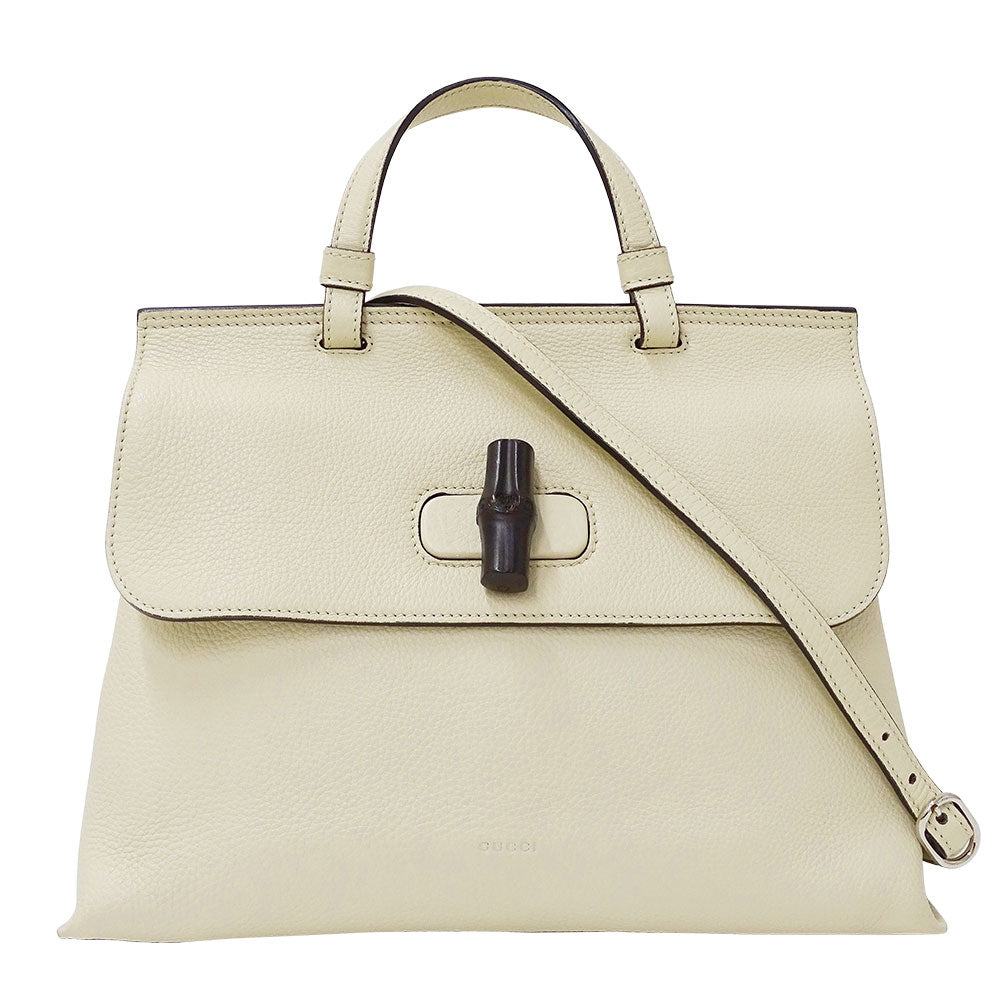 GUCCI グッチ バンブーデイリー 2wayバッグ バンブー アイボリー 392013 レザー レディース 【中古】