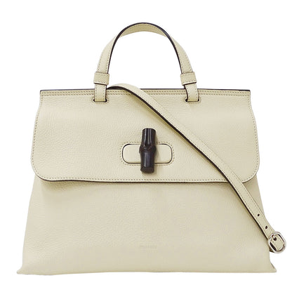 GUCCI グッチ バンブーデイリー 2wayバッグ バンブー アイボリー 392013 レザー レディース 【中古】
