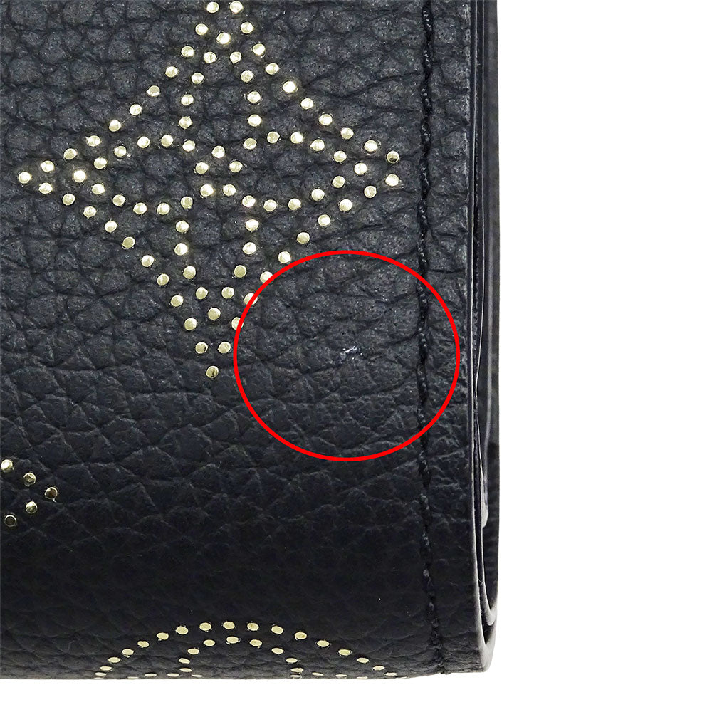 LOUIS VUITTON ルイ・ヴィトン ポルトフォイユ・クレア 二つ折り財布 マヒナ ノワール M82743 モノグラムマヒナ レディース 【中古】