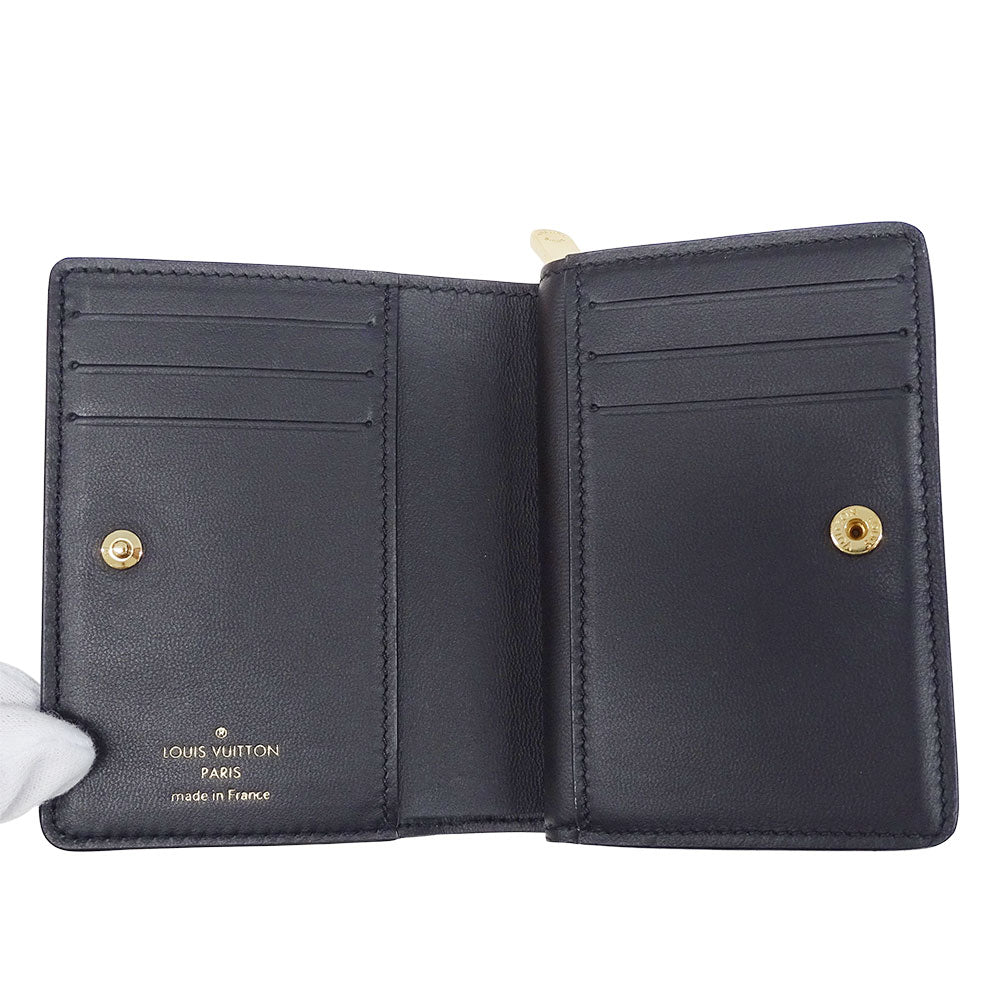 LOUIS VUITTON ルイ・ヴィトン ポルトフォイユ・クレア 二つ折り財布 マヒナ ノワール M82743 モノグラムマヒナ レディース 【中古】