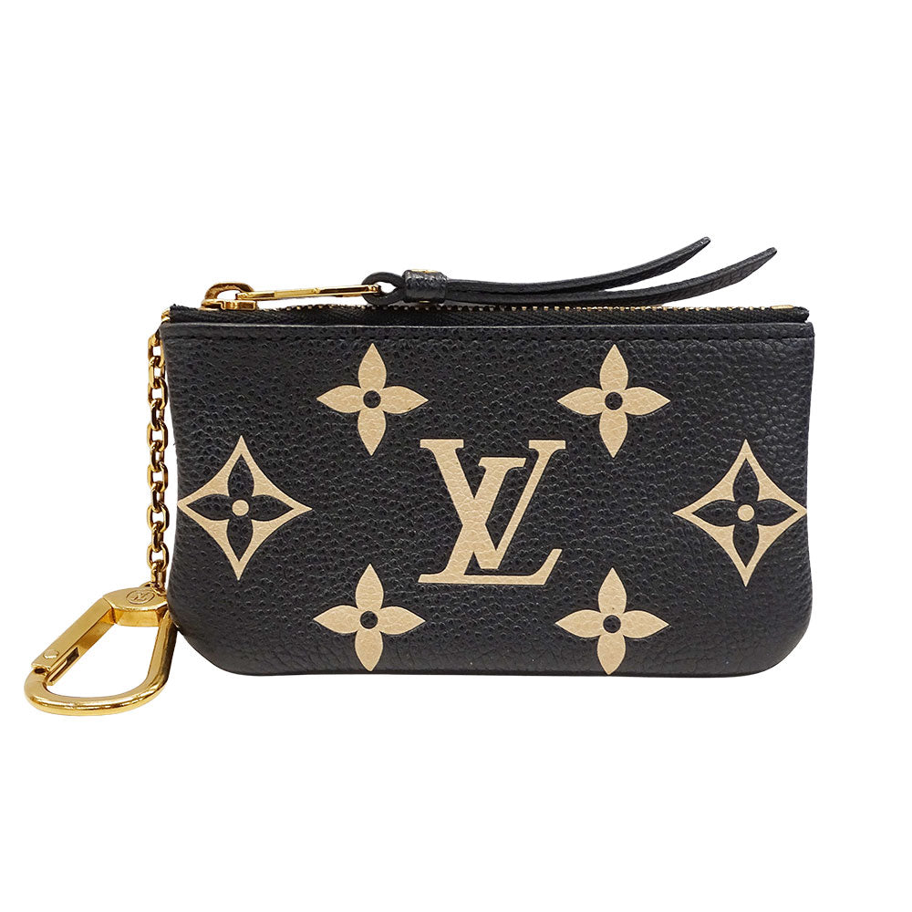 LOUIS VUITTON ルイ・ヴィトン カードキーケース ポシェット･クレ コインケース アンプラント ブラック ベージュ M80885 モノグラムアンプラント レディース 【中古】