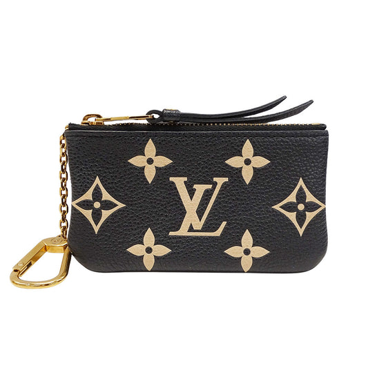 LOUIS VUITTON ルイ・ヴィトン カードキーケース ポシェット･クレ コインケース アンプラント ブラック ベージュ M80885 モノグラムアンプラント レディース 【中古】