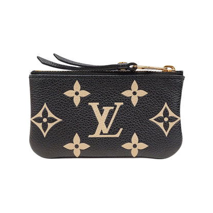 LOUIS VUITTON ルイ・ヴィトン カードキーケース ポシェット･クレ コインケース アンプラント ブラック ベージュ M80885 モノグラムアンプラント レディース 【中古】
