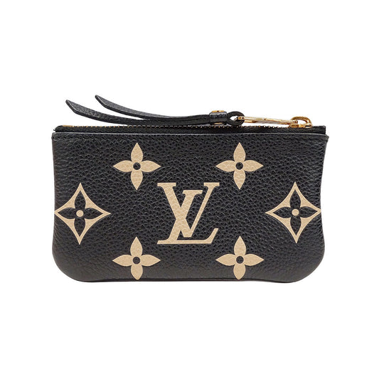 LOUIS VUITTON ルイ・ヴィトン カードキーケース ポシェット･クレ コインケース アンプラント ブラック ベージュ M80885 モノグラムアンプラント レディース 【中古】