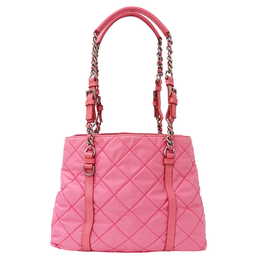 PRADA プラダ トートバッグ ピンク ナイロン レディース 【中古】