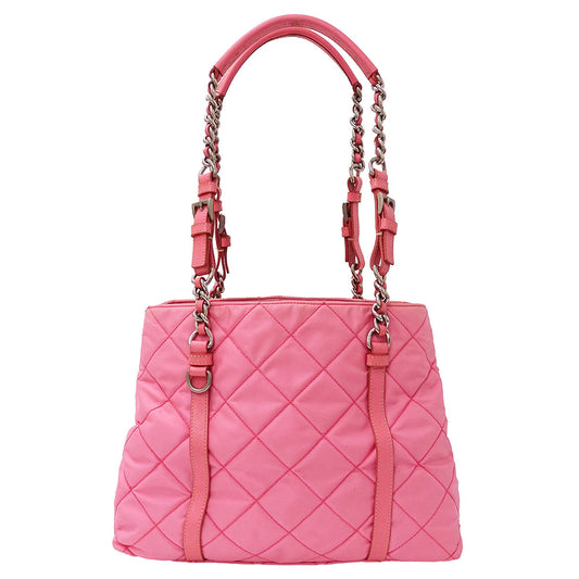 PRADA プラダ トートバッグ ピンク ナイロン レディース 【中古】