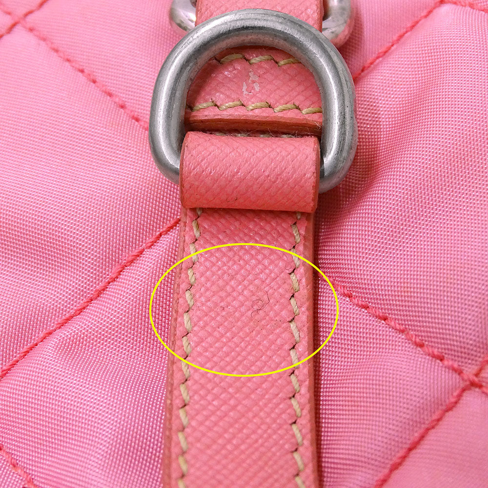 PRADA プラダ トートバッグ ピンク ナイロン レディース 【中古】