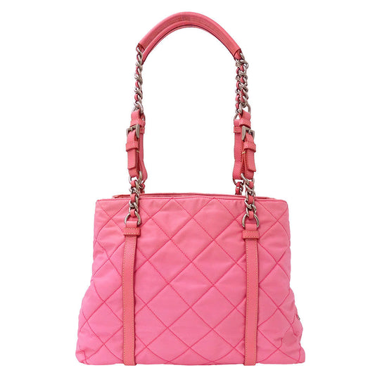 PRADA プラダ トートバッグ ピンク ナイロン レディース 【中古】