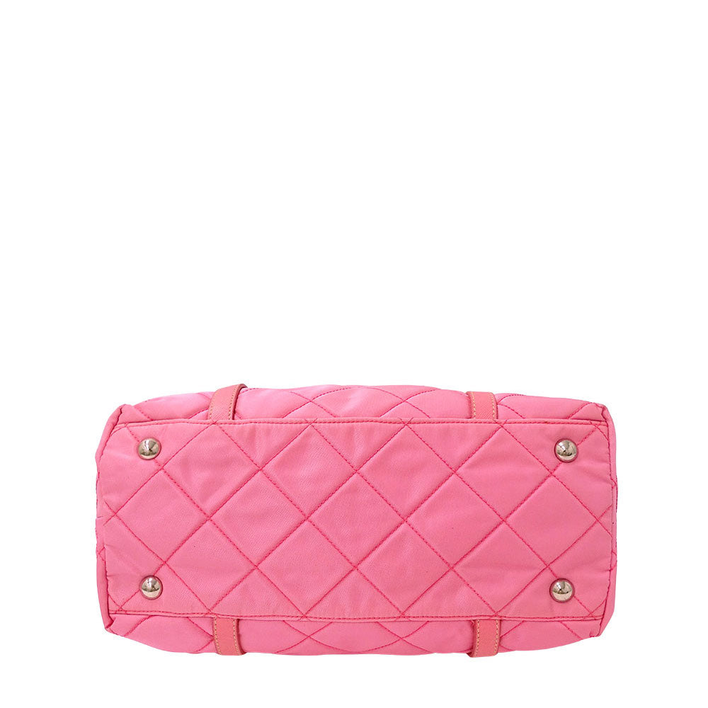 PRADA プラダ トートバッグ ピンク ナイロン レディース 【中古】