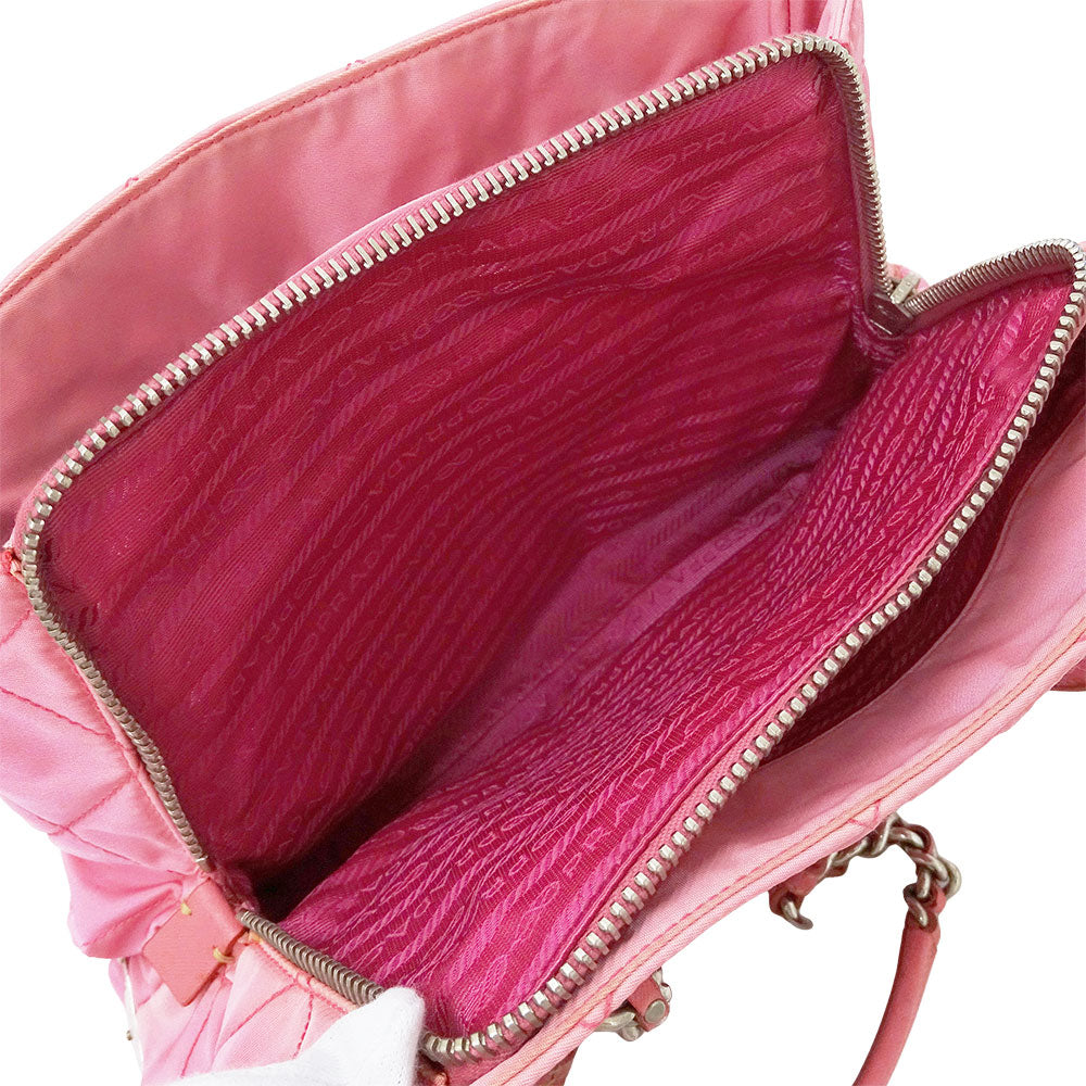 PRADA プラダ トートバッグ ピンク ナイロン レディース 【中古】