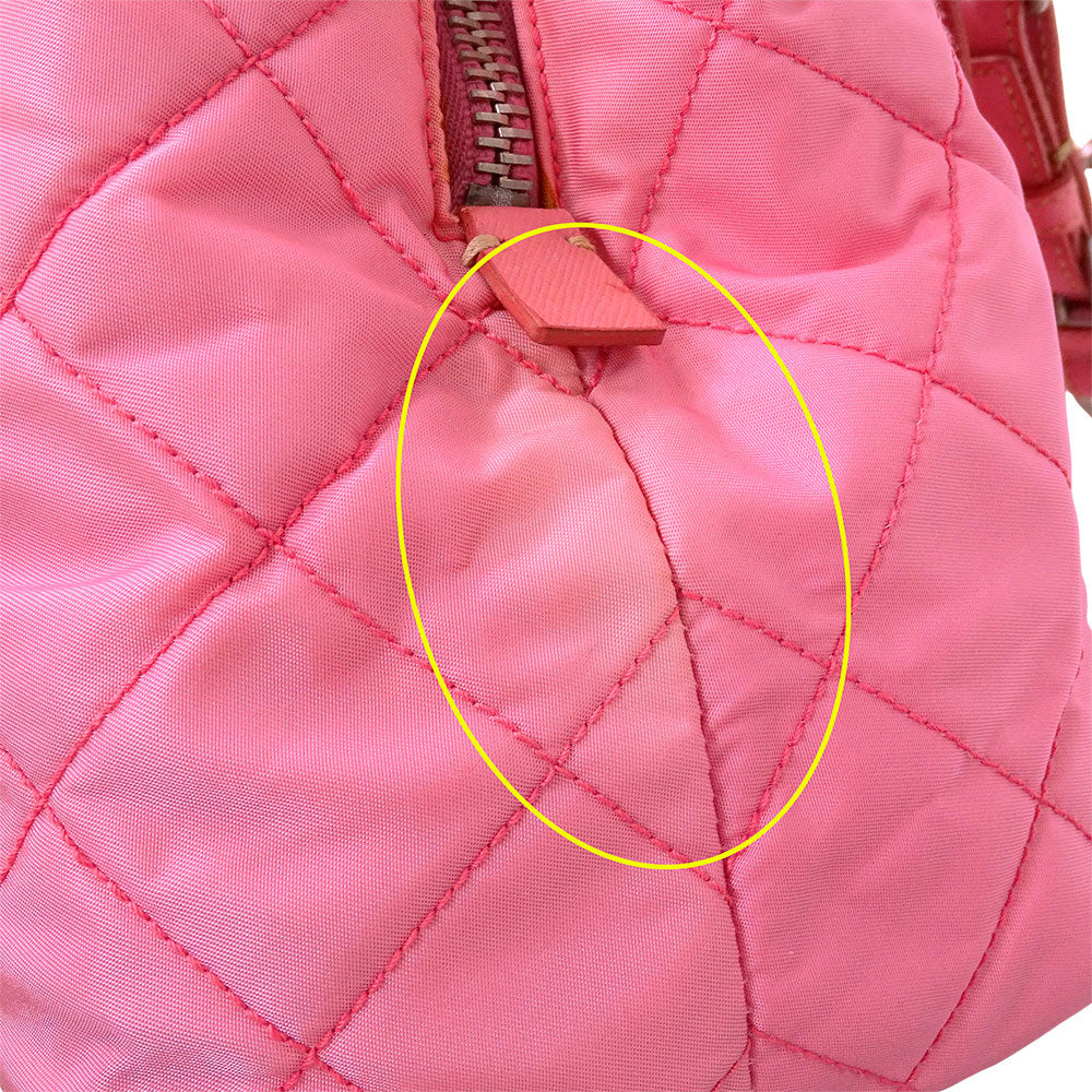 PRADA プラダ トートバッグ ピンク ナイロン レディース 【中古】