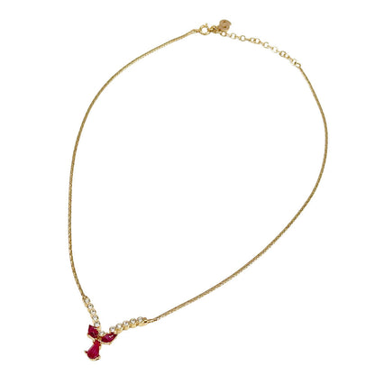 Dior ディオール ネックレス ラインストーン ゴールド レディース 【中古】