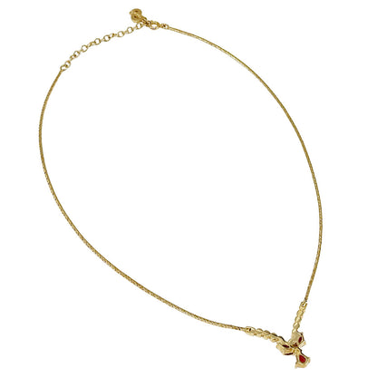 Dior ディオール ネックレス ラインストーン ゴールド レディース 【中古】