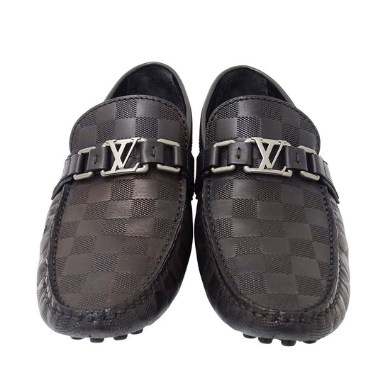 LOUIS VUITTON ルイ・ヴィトン ホッケンハイム・ラインローファー ローファー ダミエ アンフィニ ブラック 1A4OIJ メンズ 【中古】