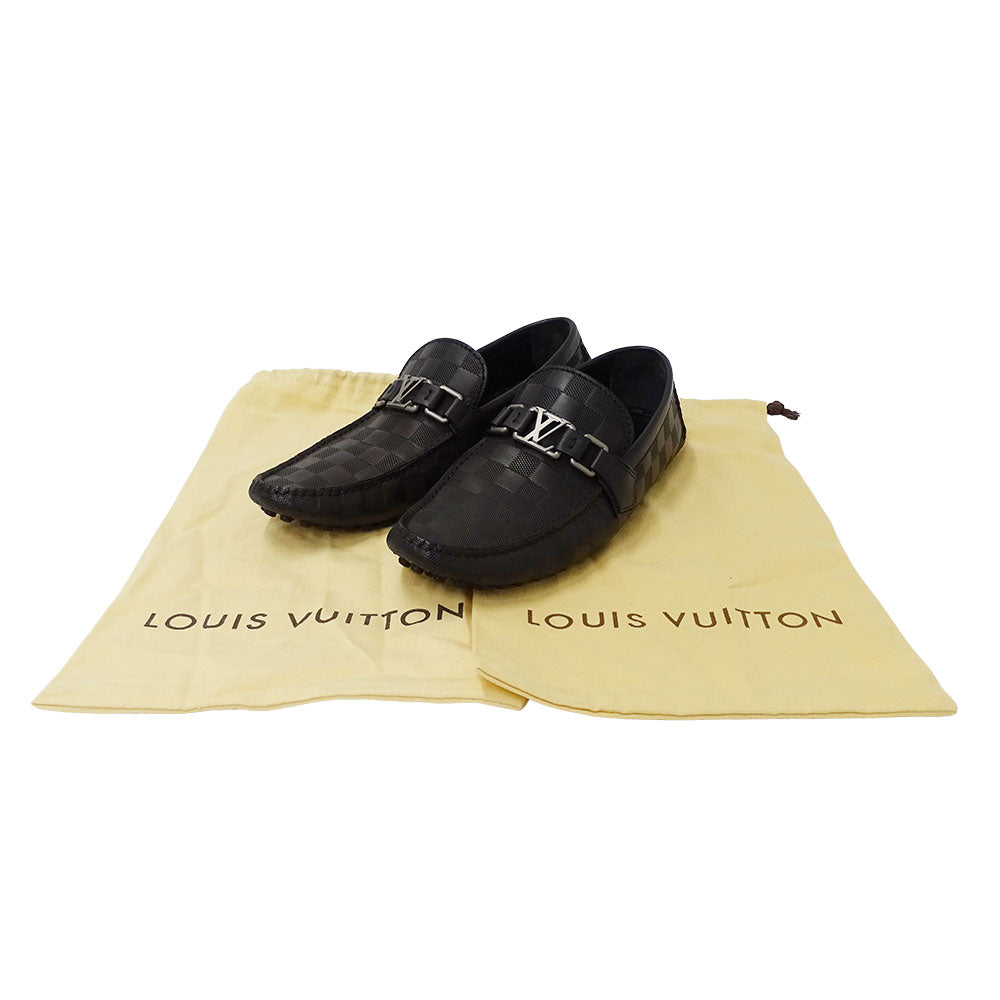 LOUIS VUITTON ルイ・ヴィトン ホッケンハイム・ラインローファー ローファー ダミエ アンフィニ ブラック 1A4OIJ メンズ 【中古】