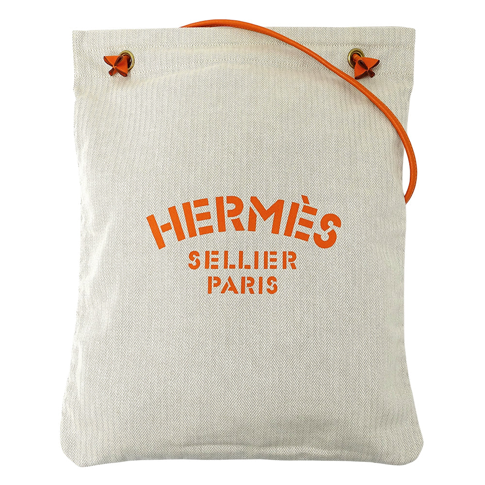HERMES エルメス アリーヌ GM ショルダーバッグ ナチュラル オレンジ トワルシェブロン レディース 【中古】
