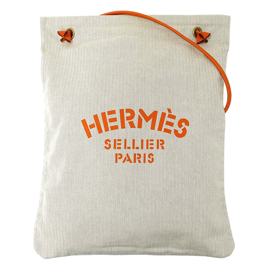 HERMES エルメス アリーヌ GM ショルダーバッグ ナチュラル オレンジ トワルシェブロン レディース 【中古】