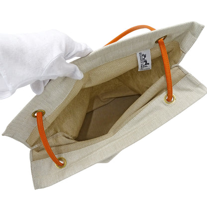 HERMES エルメス アリーヌ GM ショルダーバッグ ナチュラル オレンジ トワルシェブロン レディース 【中古】
