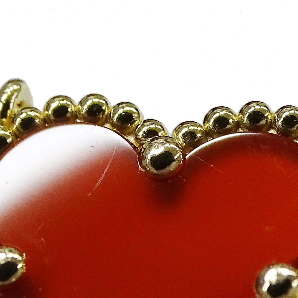 Van Cleef & Arpels ヴァンクリーフ＆アーペル ヴィンテージアルハンブラ ネックレス カーネリアン 750YG イエローゴールド レディース 磨き済み 【中古】