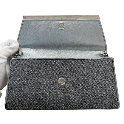 JIMMY CHOO ジミーチュウ ショルダーバッグ シルバー レザー レディース 【中古】