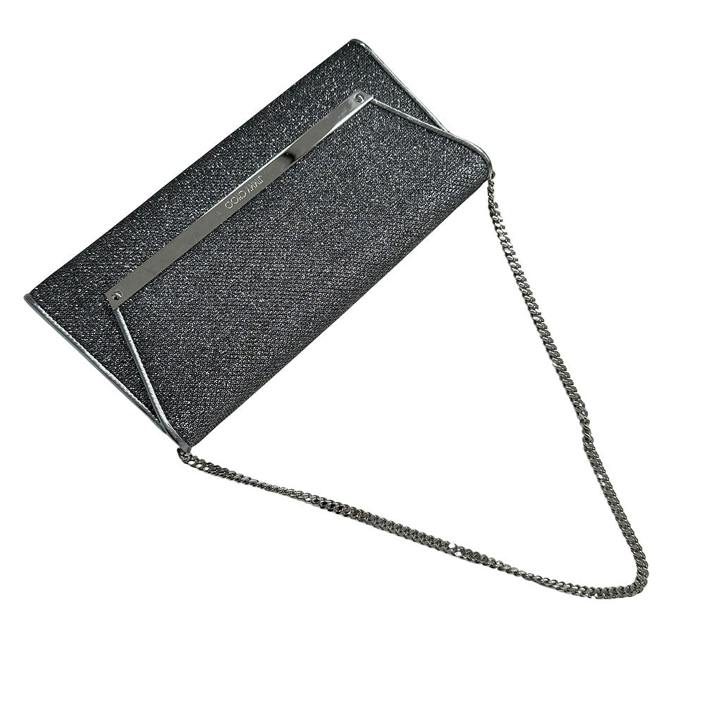 JIMMY CHOO ジミーチュウ ショルダーバッグ シルバー レザー レディース 【中古】