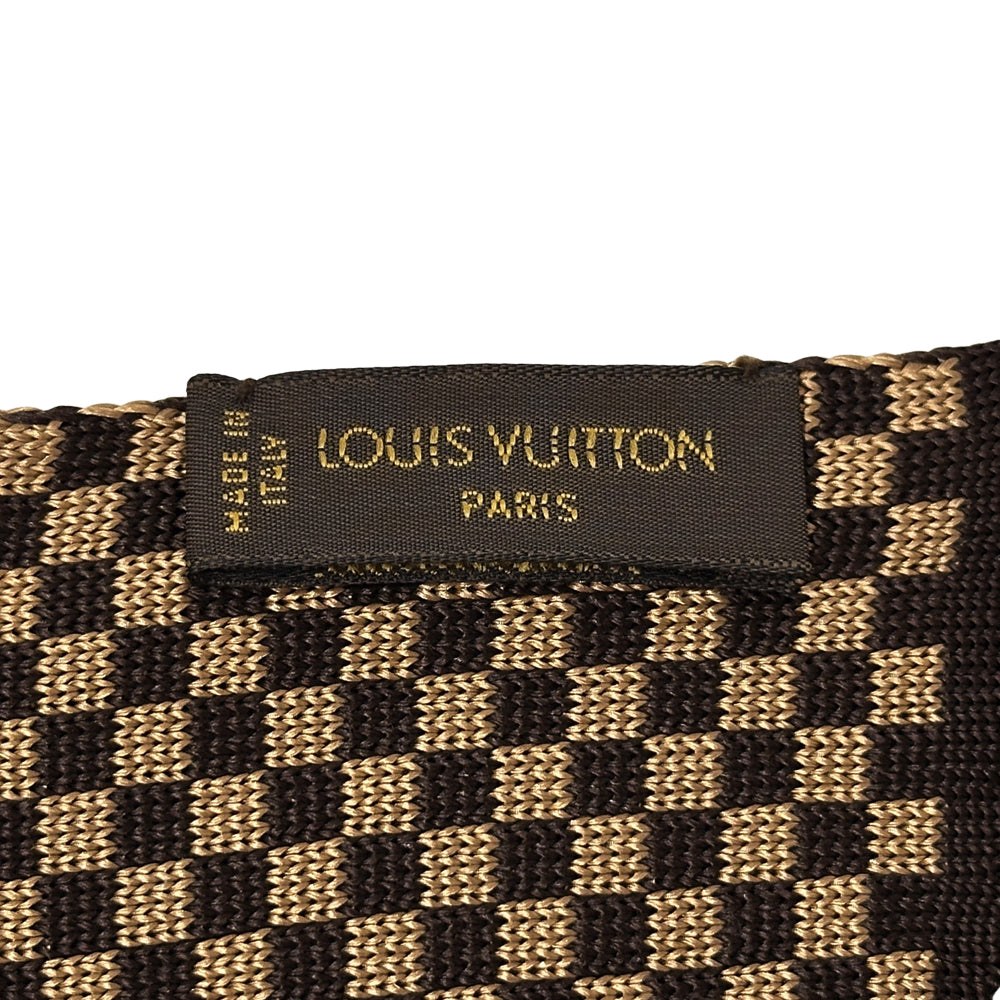 LOUIS VUITTON ルイ・ヴィトン エルシャプ・スモーキング マフラー・ストール ダミエ ブラウン メンズ 【中古】
