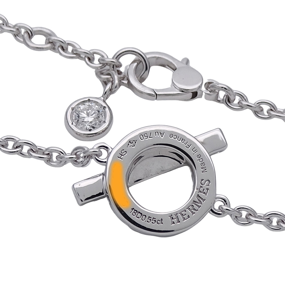 HERMES エルメス フィネス ブレスレット 750WG ホワイトゴールド ダイヤモンド SH レディース 磨き済み 【中古】