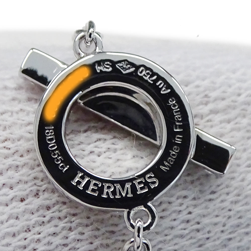 HERMES エルメス フィネス ブレスレット 750WG ホワイトゴールド ダイヤモンド SH レディース 磨き済み 【中古】
