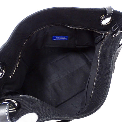 BURBERRY BLUE LABEL バーバリーブルーレーベル トートバッグ ブラック キャンバス レディース 【中古】