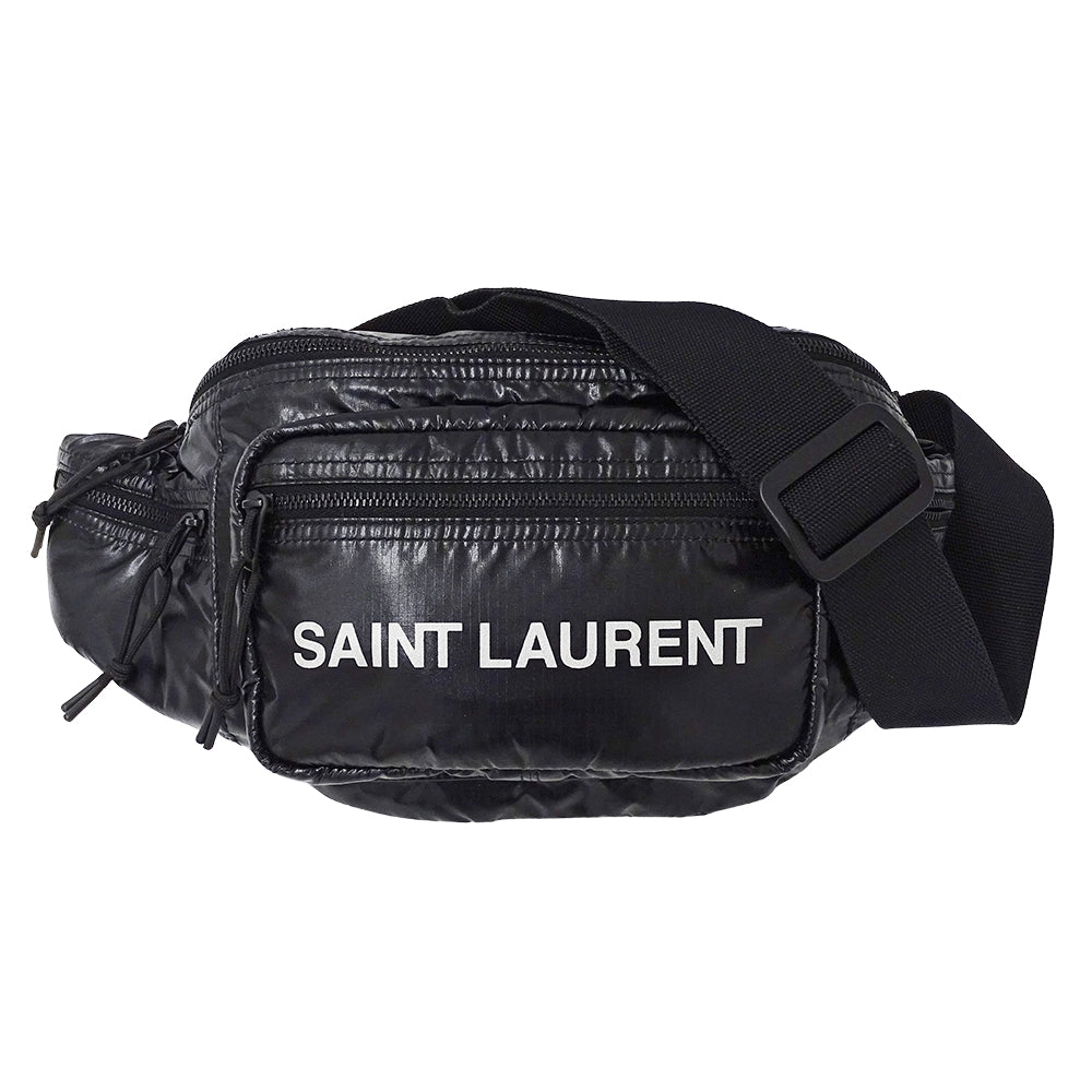 SAINT LAURENT サンローラン ヌックス ボディ・ウエストバッグ ブラック ナイロン レディース メンズ 【中古】