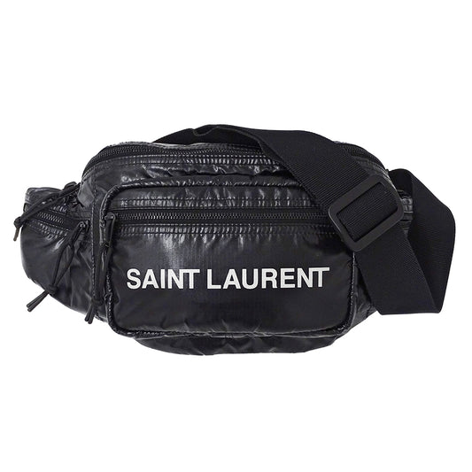 SAINT LAURENT サンローラン ヌックス ボディ・ウエストバッグ ブラック ナイロン レディース メンズ 【中古】