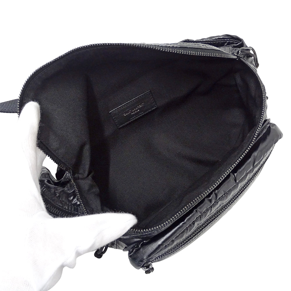 SAINT LAURENT サンローラン ヌックス ボディ・ウエストバッグ ブラック ナイロン レディース メンズ 【中古】