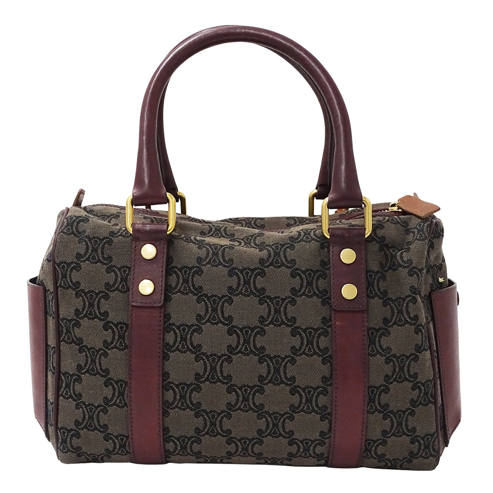 CELINE セリーヌ ハンドバッグ トリオンフ ブラウン ボルドー キャンバス レディース 【中古】