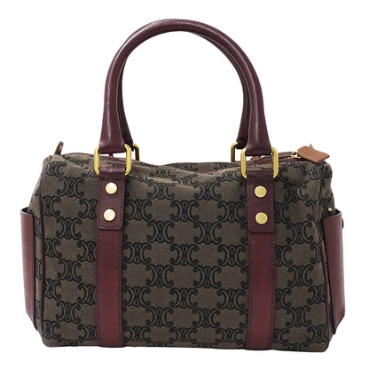 CELINE セリーヌ ハンドバッグ トリオンフ ブラウン ボルドー キャンバス レディース 【中古】