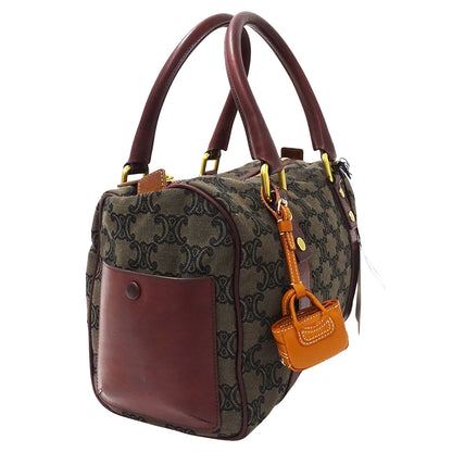 CELINE セリーヌ ハンドバッグ トリオンフ ブラウン ボルドー キャンバス レディース 【中古】