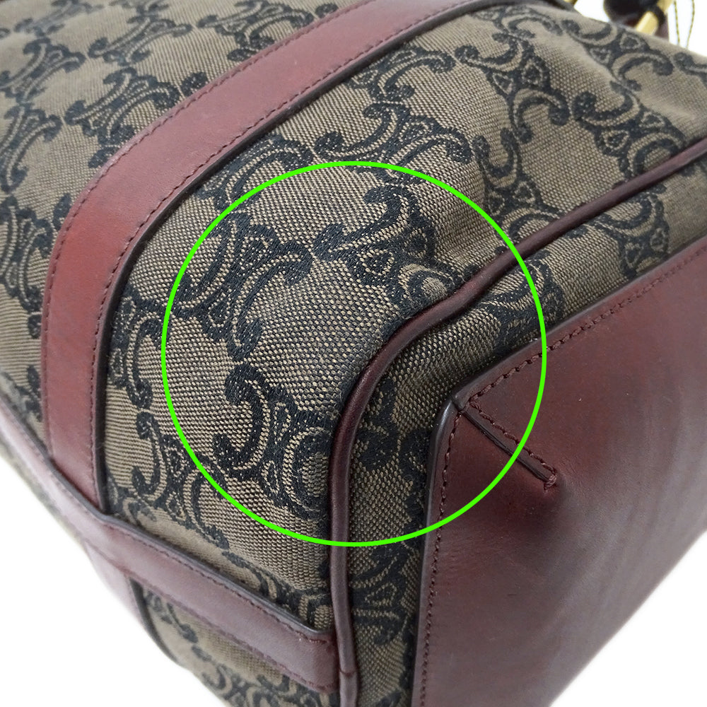 CELINE セリーヌ ハンドバッグ トリオンフ ブラウン ボルドー キャンバス レディース 【中古】