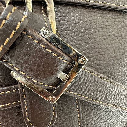 LOEWE ロエベ センダ ショルダーバッグ ダークブラウン レザー メンズ 【中古】