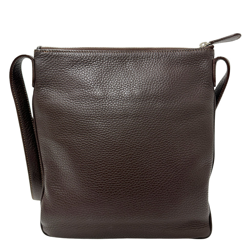 LOEWE ロエベ センダ ショルダーバッグ ダークブラウン レザー メンズ 【中古】