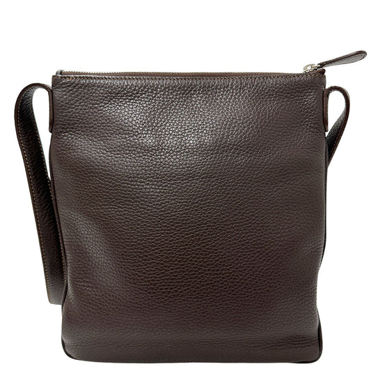LOEWE ロエベ センダ ショルダーバッグ ダークブラウン レザー メンズ 【中古】