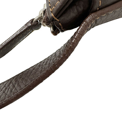 LOEWE ロエベ センダ ショルダーバッグ ダークブラウン レザー メンズ 【中古】