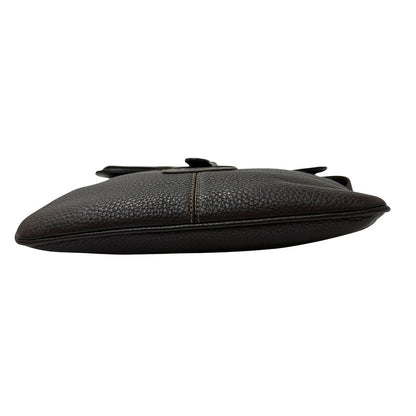 LOEWE ロエベ センダ ショルダーバッグ ダークブラウン レザー メンズ 【中古】