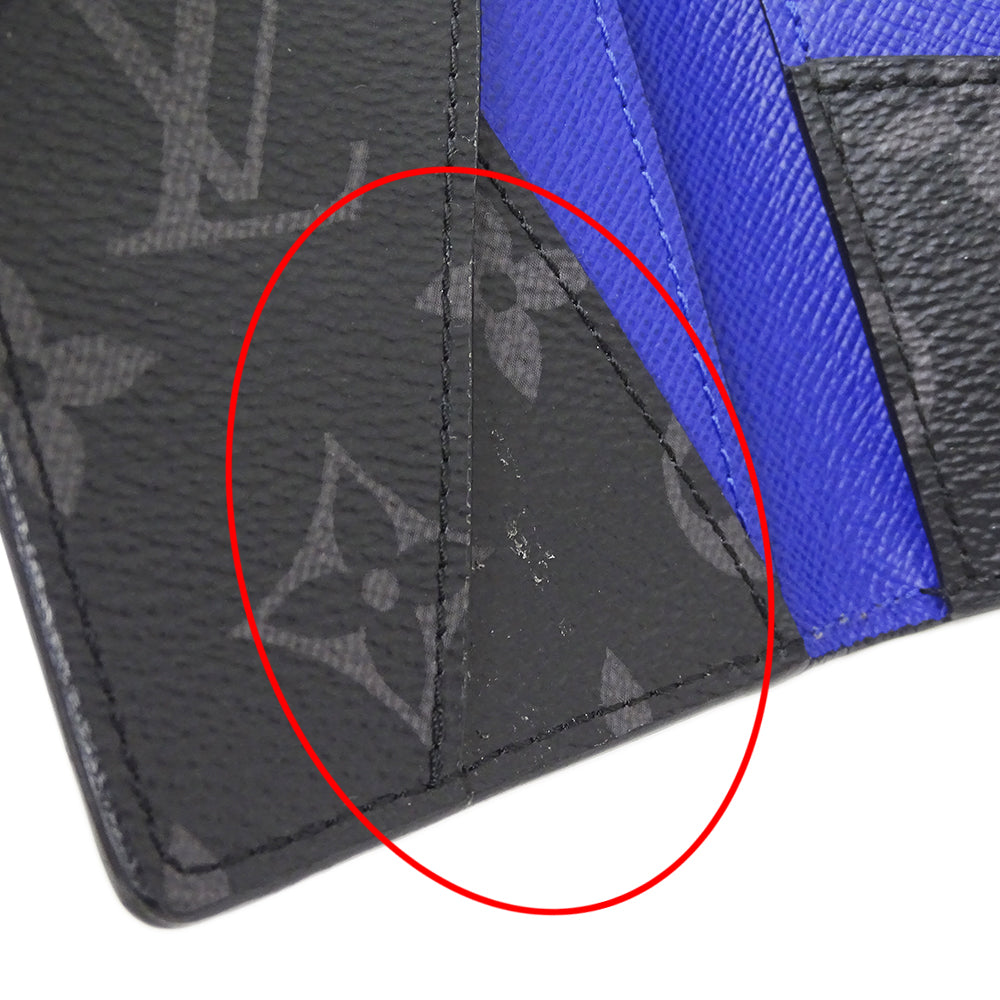 LOUIS VUITTON ルイ・ヴィトン オーガナイザー ドゥ ポッシュ カードケース エピ モノグラム エクリプス ノワール M80768 エピレザー メンズ 【中古】