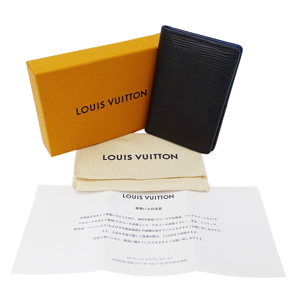 LOUIS VUITTON ルイ・ヴィトン オーガナイザー ドゥ ポッシュ カードケース エピ モノグラム エクリプス ノワール M80768 エピレザー メンズ 【中古】