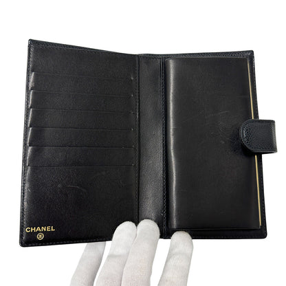 CHANEL シャネル 長財布 ココマーク ブラック キャビアスキン レディース 【中古】