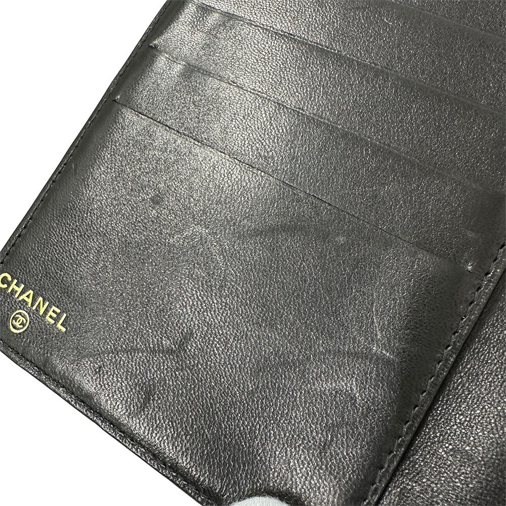 CHANEL シャネル 長財布 ココマーク ブラック キャビアスキン レディース 【中古】