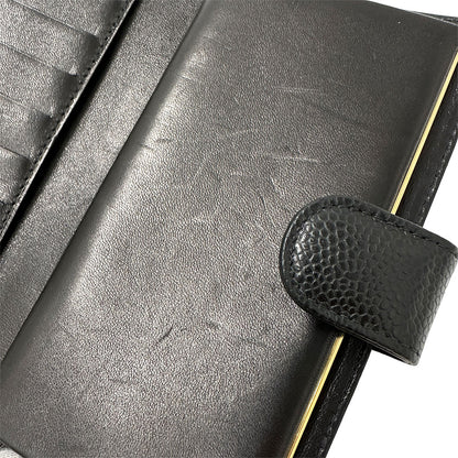 CHANEL シャネル 長財布 ココマーク ブラック キャビアスキン レディース 【中古】