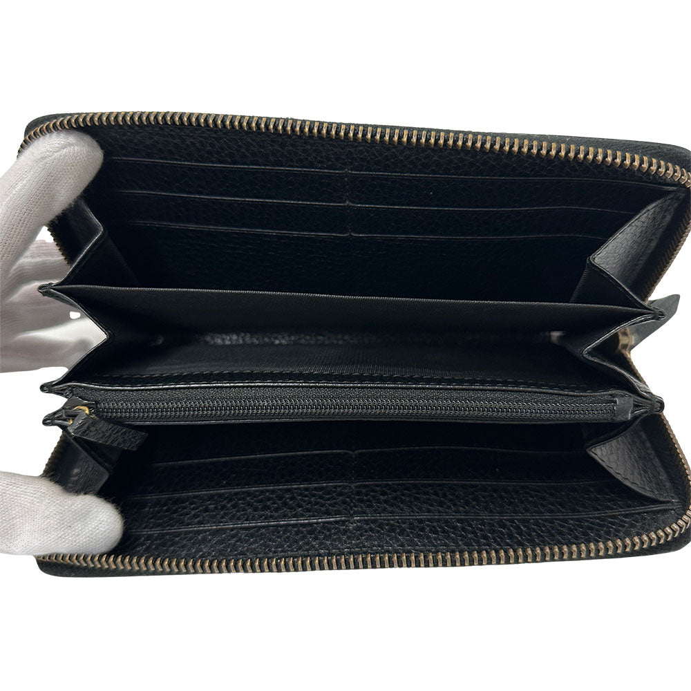 GUCCI グッチ プチマーモント ドラゴン UFO 長財布 ブラック 474584 レザー メンズ 【中古】