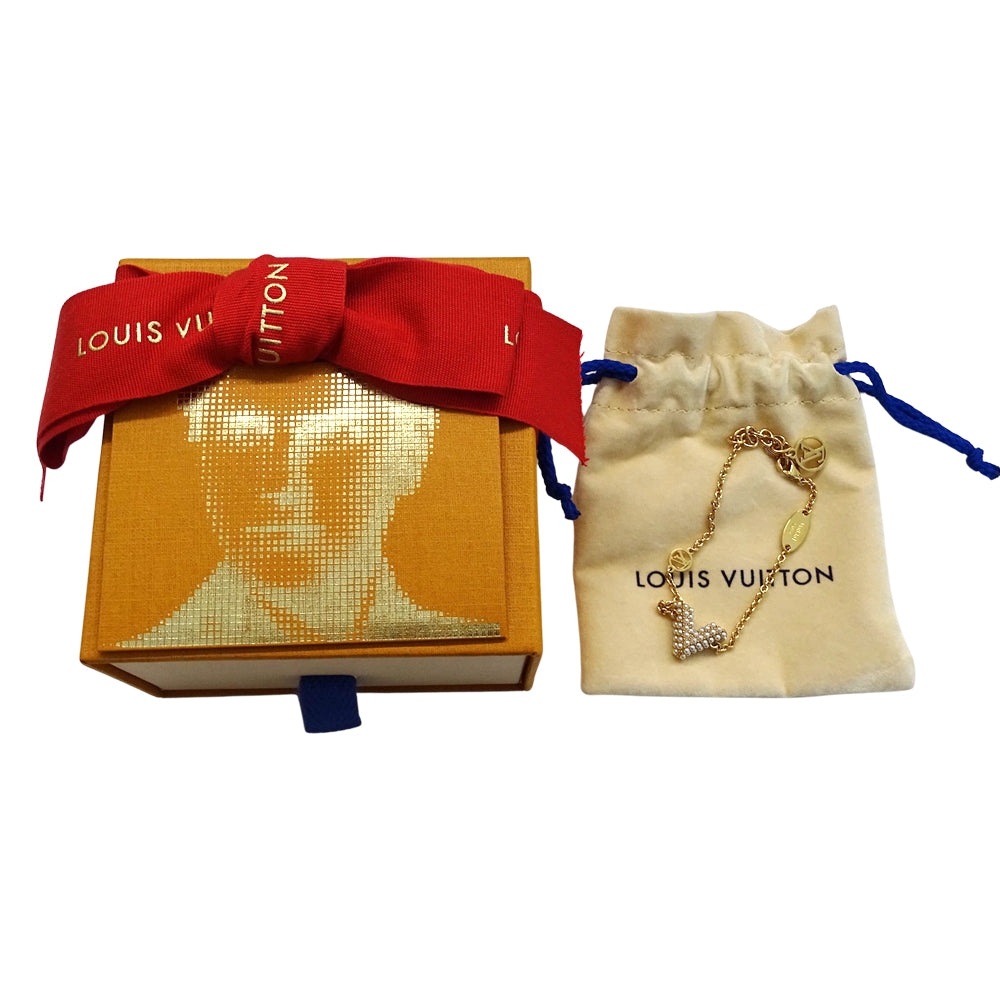 LOUIS VUITTON ルイ・ヴィトン ブラスレ・エッセンシャルV・ペルルゴールド ブレスレット メタル ゴールド レディース M68361 【中古】