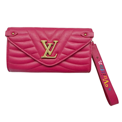 LOUIS VUITTON ルイ・ヴィトン ニューウェーブ ロングウォレット 長財布 フリージア M63820 レザー レディース 【中古】