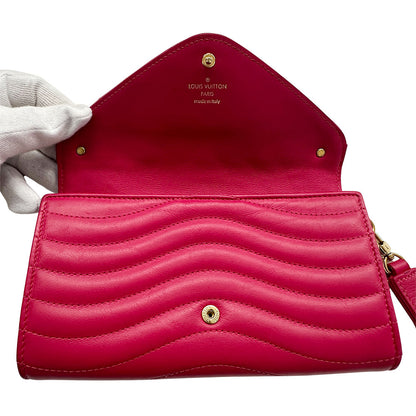 LOUIS VUITTON ルイ・ヴィトン ニューウェーブ ロングウォレット 長財布 フリージア M63820 レザー レディース 【中古】